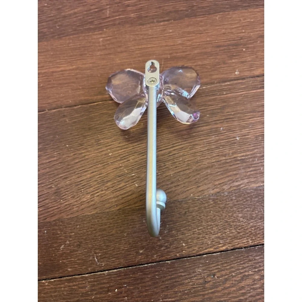 2010 Pottery Barn Kids Lavender Crystal Butterfly Metal Wall Hook Hanger